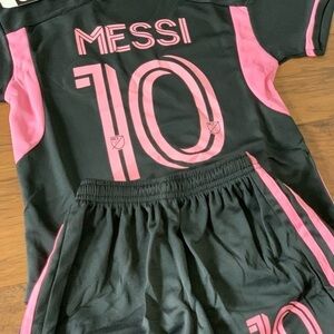 Toddler Messi Jersey kit 4-5 Size 20 Black Pink Soccer Away Uniform w/tags